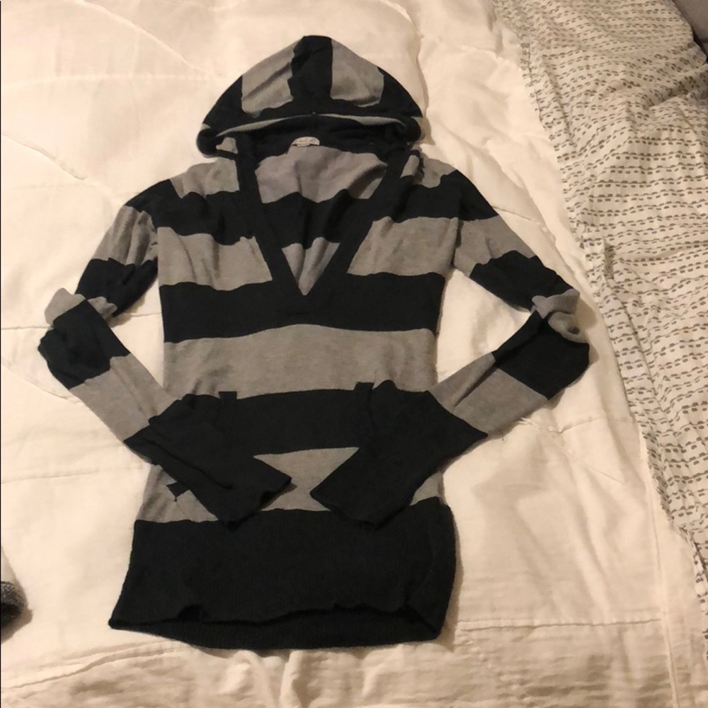 Tunic sweater with hoodie